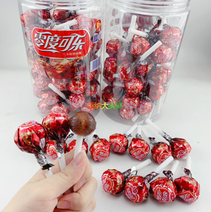 万和零度可乐味棒棒糖硬糖汽水味糖回忆校园门口休闲零食1桶60条