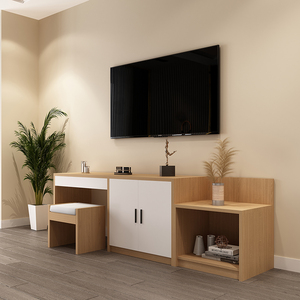 定制酒店标间家具宾馆电视柜写字台民宿挂衣板行李柜全套电视框