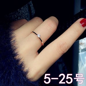 大号大码女20分玫瑰金彩金小钻戒粗手食指中指漂亮显白长百搭配