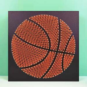 diy手工制作篮球纱线画钉子毛线绕线摆台挂墙装饰画材料包