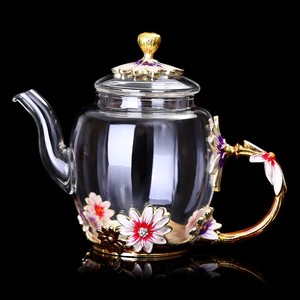 中式创意珐琅彩功夫茶杯茶壶套装家用品茗杯欧式茶具耐热玻璃杯子