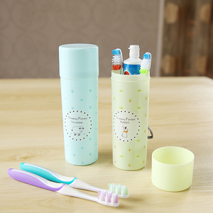 塑料旅行牙具盒圆形塑料牙刷盒旅行漱口杯牙刷杯便携 7703