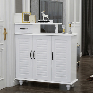 鞋柜家用门口大容量客厅隔断玄关柜镂空欧式半截双面大容量储物柜