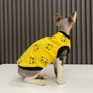 任发财小熊猫空调服薄背心无毛猫衣服斯芬克斯猫德文衣服可爱