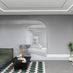 北欧风延伸空间背景墙装修服装设计工作室墙纸3d聊天拍摄影视壁纸