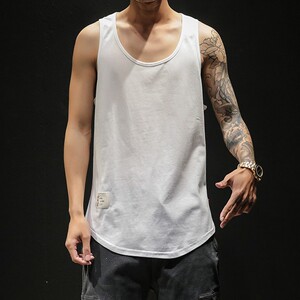 男士背心外穿休闲运动坎肩夏季薄款无袖t恤日系潮牌宽松砍袖上衣