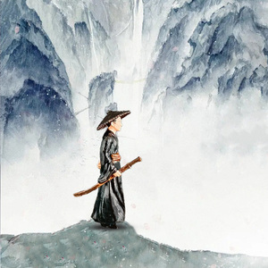 精品原创古风武侠剑客刀客人物小摆件奇石盆景微景观造景装饰模型