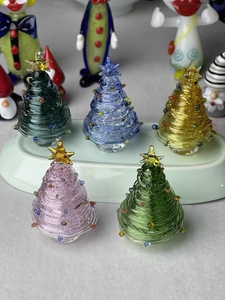 淄博博山陶瓷琉璃大观园拉丝圣诞树纯手工绕丝材料圣诞节礼物礼品