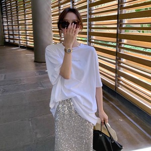 专柜商场撤回国际大牌夏季韩国女装白色下衣失踪短袖T恤纯棉上衣