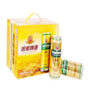 实体货热卖山东特产青岛银麦麦香啤酒3.1度500ml12江浙沪皖鲁包邮