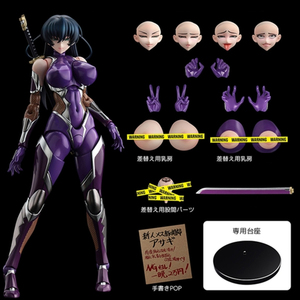 日本动漫美少女手办对魔忍阿莎姬关节可动水无濑静江模型成人摆件
