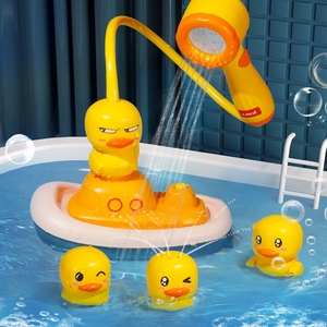 宝宝洗澡玩具儿童戏水海盗小黄鸭花洒鸭喷水鸭子男孩电动婴儿神器
