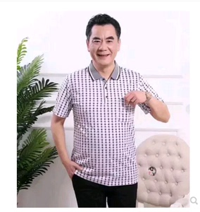 夏季中老年男装35-40短袖t恤45爸爸50岁中年人55老爸体恤上衣服60