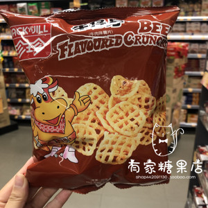 现货香港代购 进口珍珍 网格状牛仔片牛肉味薯片 35g休闲零食