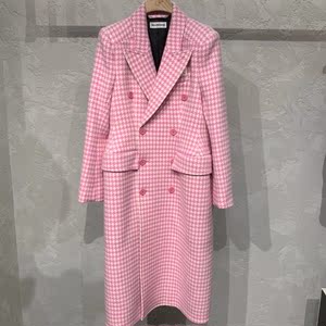 巴黎世家千鸟格大衣