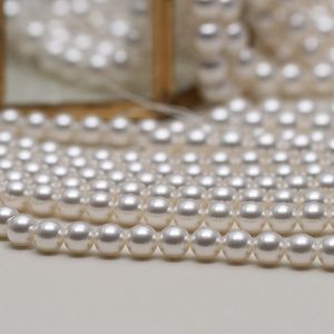 仿施家珍珠白色650色系直孔水晶玻璃珍珠串珠半成品DIY配件550