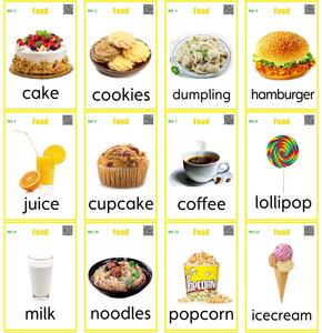 陈震093淘宝英语单词认读食物饮料吃的喝的教具闪卡片黑板贴冰箱
