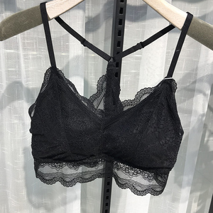 1922蕾丝美背裹胸女夏季欧美风蕾丝黑色内搭抹胸…,一次没穿