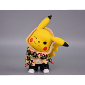 宠物小精灵 q版迷彩潮服皮卡丘 动漫周边手办模型 蛋糕载摆件