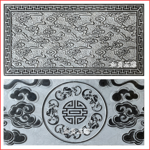 石雕青石祥云纹浮雕地雕铺地石大理石走运过门石五福临门捧寿壁画
