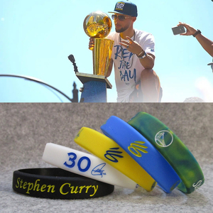 篮球星库里新logo签名运动手环硅胶腕带球迷珍藏饰品夜光手链