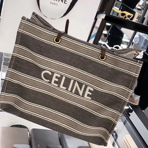 celine/赛琳cabas新款条纹沙滩托特包印花帆布手提包妈咪包购物袋