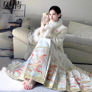 新中式国风改良汉服外套上衣马面裙套装女小个子冬装搭配一整套潮