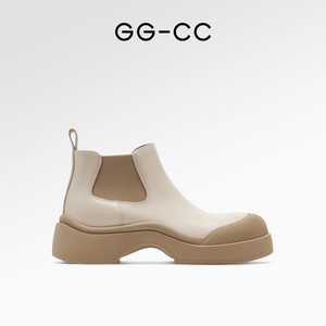 【秋日浪漫】GGCC厚底短靴真皮切尔西靴女秋季新款烟筒靴踝靴