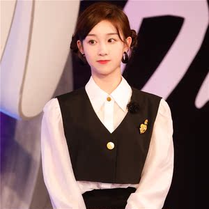 师父我要跳舞了李子璇同款黑色短款马甲开衫无袖显瘦百搭上衣女潮