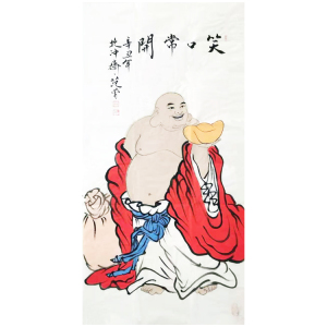 范曾人物画弥勒佛笑口常开四尺竖幅写意国画宣纸手工画客厅装饰画