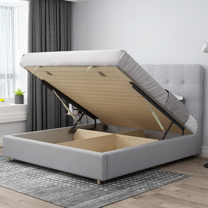 大床双人床2米2.2米2.4 实木主卧现代简约加宽1.8婚床布艺网红床