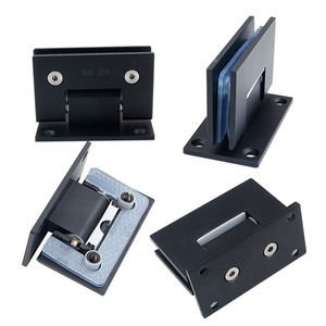 90度哑黑浴室夹304不锈钢烤漆合页无框玻璃门铰链淋浴房折页