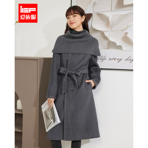 IEF/爱依服热力感大衣冬季新款韩版简约成熟气质通勤呢绒外套