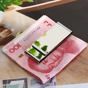 淘宝ehrenmann高档三折金属钱夹男士钞票夹高档三合一夹子 免费刻字