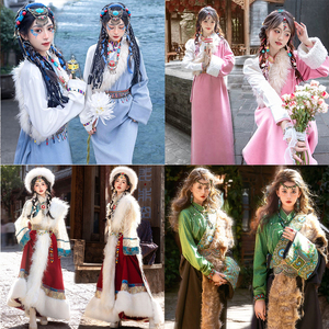 藏袍藏族服装网红同款民族舞蹈演出个人拍照云南大理西藏闺蜜旅拍
