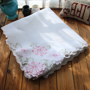 外贸原单尾单欧式贡缎镂空绣花刺绣茶几餐桌桌布钢琴防尘盖巾台布