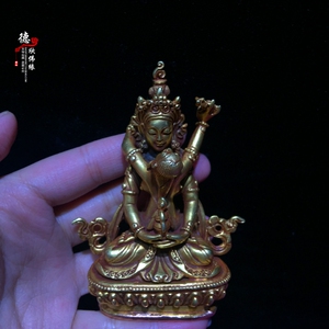 德欣佛缘 尼泊尔精品手工像材质紫铜鎏金长寿佛双身佛像