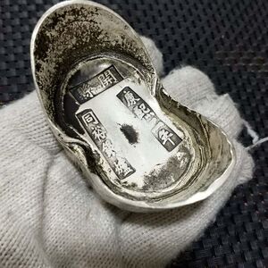 仿古银锭银元宝老元宝古董复古纯银十二两半开县康熙锭工艺摆件