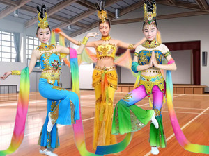儿童敦煌舞蹈演出服女古典舞服装中国风民族少儿琵琶舞飞天表演服
