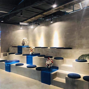 亚克力l形展台 蓝色梯形台阶盒子服装店装饰道具咖啡店桌面展示台