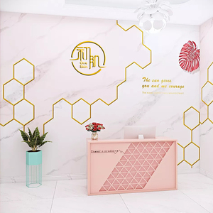 玫瑰金3d大理石墙纸轻奢服装店婚纱店拍照背景墙美容院美甲店壁纸