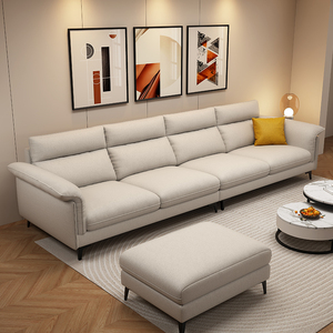 现代简约科技布艺沙发客厅小户型直排奶油风家用双人三人位出租房
