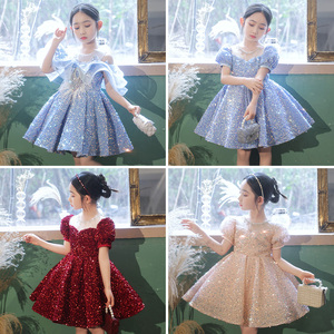 女童礼服春夏小女孩钢琴演奏表演服演出服儿童高端洋气蓬蓬公主裙