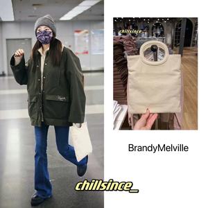 brandymelville北京正品国内代购 张雨绮同款大容量手拿包帆布包