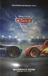 英文版纸制海报《赛车总动员3:极速挑战》正反面