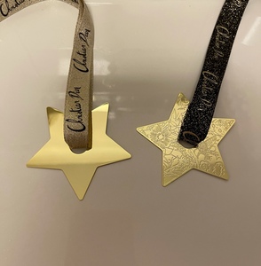 dior迪奥圣诞新款繁花金色五角星 diy挂件车挂 专柜赠礼 限定丝带