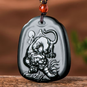 和田玉生肖虎玉吊坠男女款玉虎玉佩玉牌挂件下山虎虎虎生威玉坠