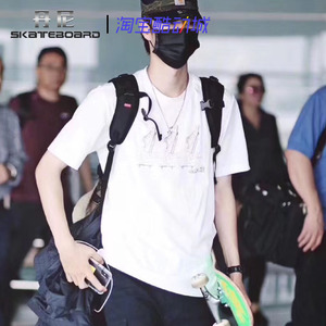 nike sb dunk 耐克王一博同款男女滑板休闲圆领t恤短袖 bv7044