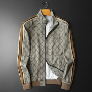 欧洲站潮流2024秋季新款男士酷奇高档烧花刺绣立领开衫夹克外套