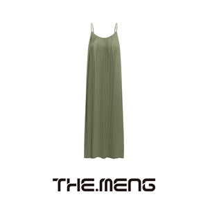 THE MENG【风琴】优雅精致百褶长款吊带连衣裙#M241G008